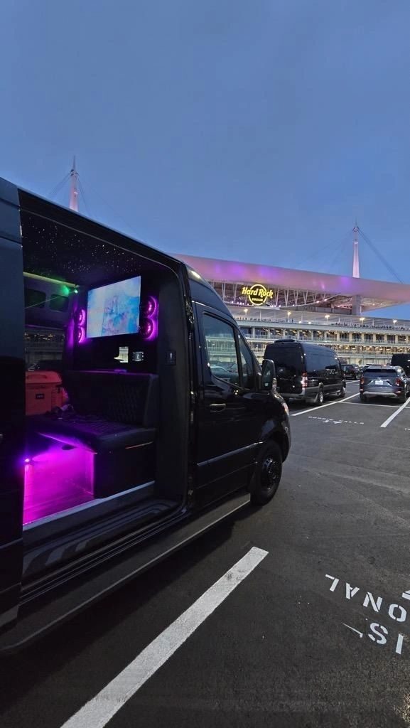 Luxury limousine interior